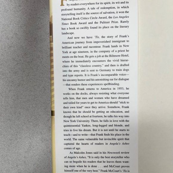 Irish-American best-selling author Frank McCourt, 'Tis, memoir, 1999, HC. - Picture 4 of 4